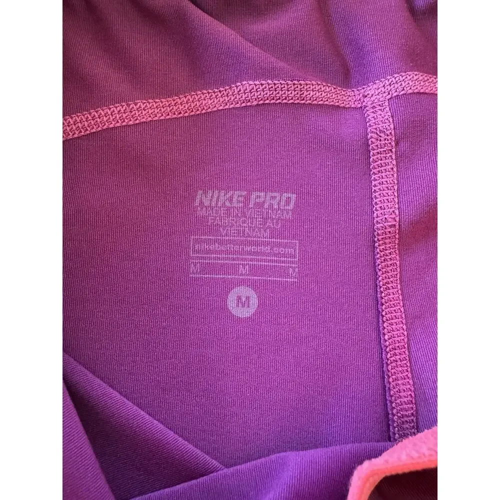 Nike Pro Dri-FIT Capris Womens Medium Purple Pink Athletic Compression Pants